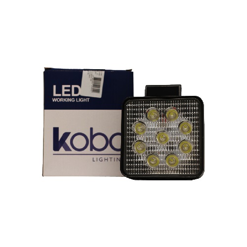FARO DE 9 LED CUADRADO 27 W 6CM PROFUNDIDAD BLANCO 12V - 24V ILUMINACION SPOT