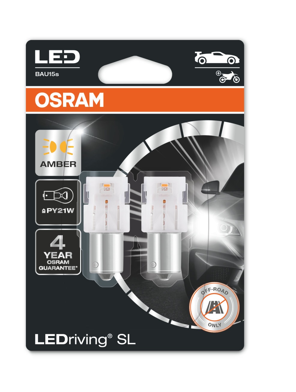 JUEGO DE LEDS 7507 | 1,3W 12V BAU15S AMBAR