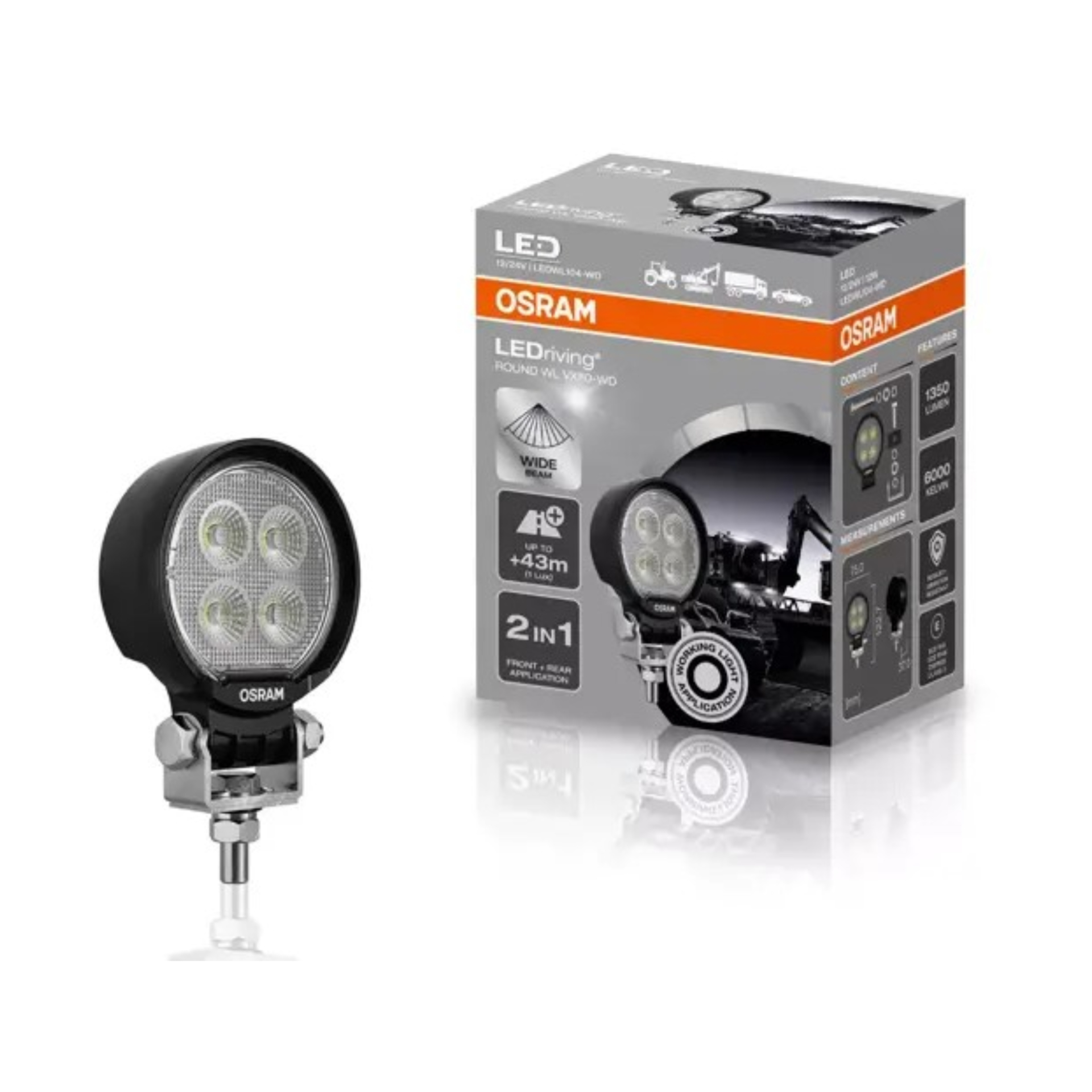 LEDWL 104 FARO CON LEDS REDONDO (ROUND) 4 LED CON HAZ DE LUZ ABIERTO