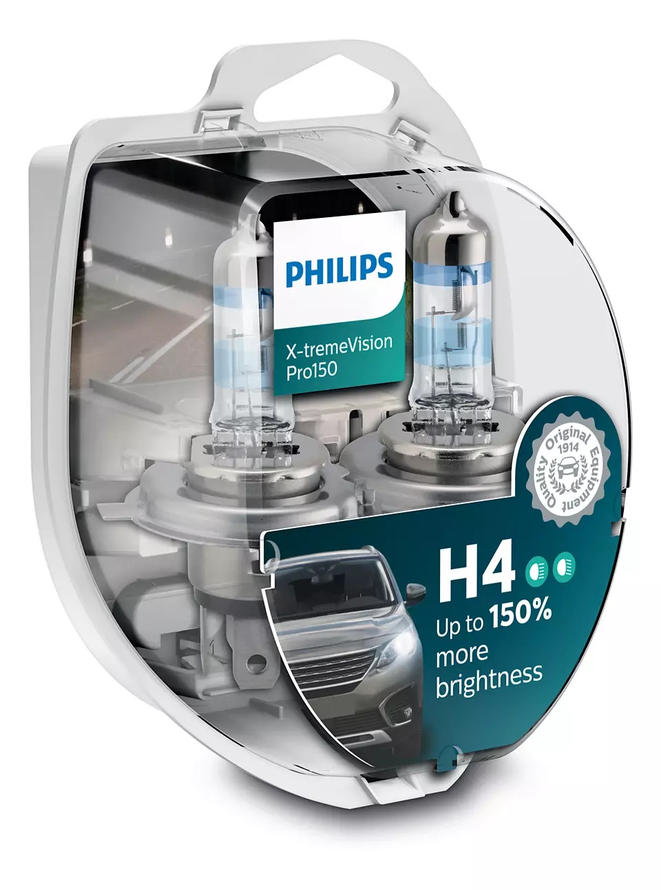 JUEGO DE LAMPARAS HALOGENA EXTREME VISION H4 12342 12V 60/55W P43T-38 PRO +150% LUZ