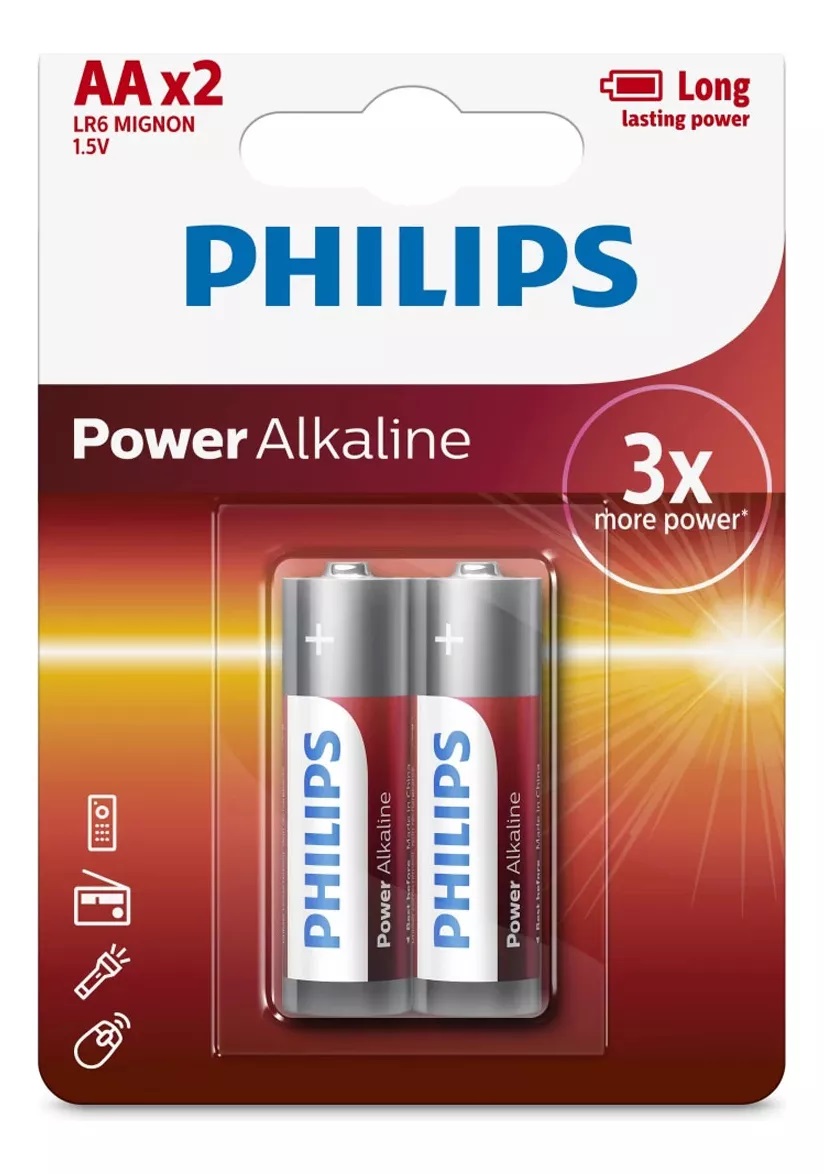 BLISTER X2 PILAS POWER ALKALINE AA  | PHILLIPS